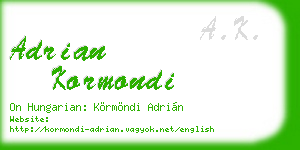 adrian kormondi business card